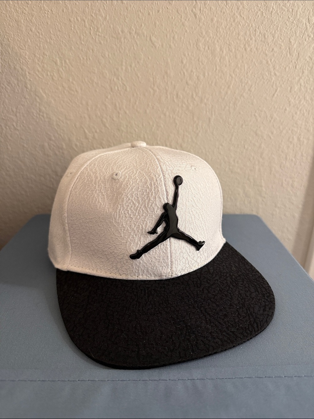 Nike Air Jordan Youth Jumpman Snapback Adjustable ‘White/Black Elephant Print’